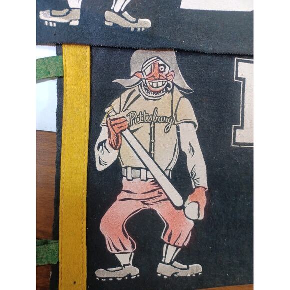 Vintage 1940s MLB Pittsburgh Pirates Baseball Pennant Collection Of 3 Rare Old - Picture 16 of 16